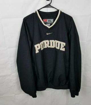 Nike Team Purdue Boilermakers Black Gold Pullover Side Zip Mens Size Xl