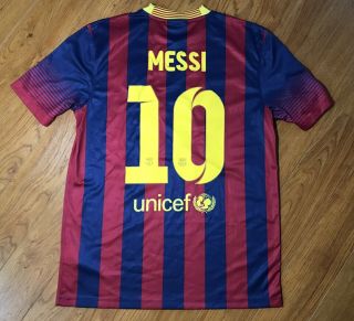 2013/14 Nike Barcelona Fc Lionel Messi Jersey Shirt Camiseta Soccer Football M