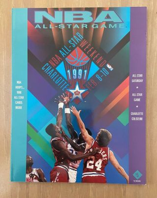Vintage 1991 Nba Basketball All - Star Game Program - Michael Jordan Magic Johnson
