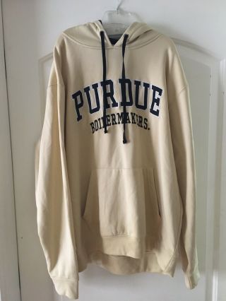 University Of Purdue Boilermakers Cream Colored Hoodie (size L) (pre - Owned)