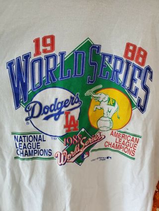 1988 World Series La Dodgers Vs.  Oakland A’s Vintage Mens Med T - Shirt Single St