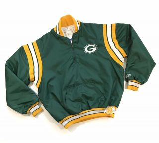 Vintage 90s Green Bay Packers Windbreaker Jacket Xl Pullover Delong Brett Favre