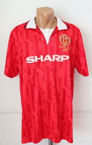 Manchester United 1994 Fa Cup Final 7 Shirt Jersey Top Sharp Score Draw Mens Xl