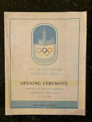 1948 London Olympics Souvenir Program & Opening Ceremony Program