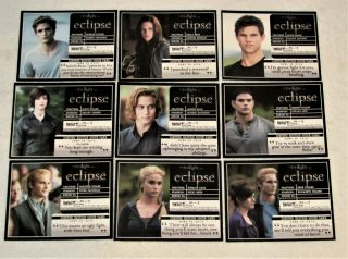 Twilight Saga Eclipse Limited Edition Quote Cards 9 Card Set