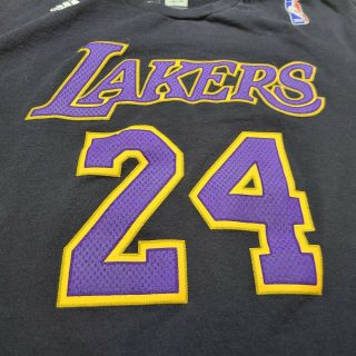 Los Angeles Lakers Kobe Bryant 24 NBA Adidas Go - To - Tee Cotton T - Shirt Large L 2
