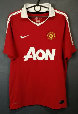 Men Nike Fc Manchester United 2010/2011 Home Football Soccer Shirt Jersey Size S