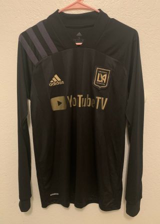Adidas Los Angeles Fc Lafc Soccer Mls Home Jersey Men’s Small Long Sleeve Black