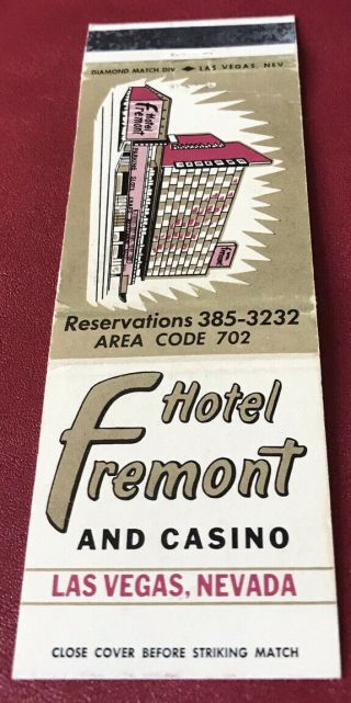 Matchbook Cover Hotel Fremont And Casino Las Vegas Nevada