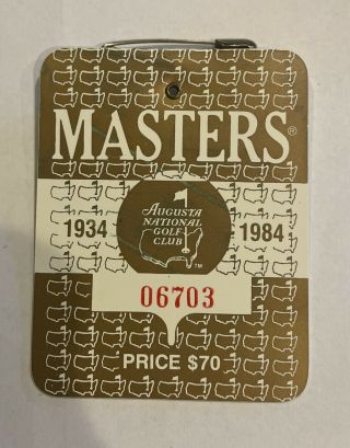 1984 Masters Golf Badge Ticket Ben Crenshaw Winner -