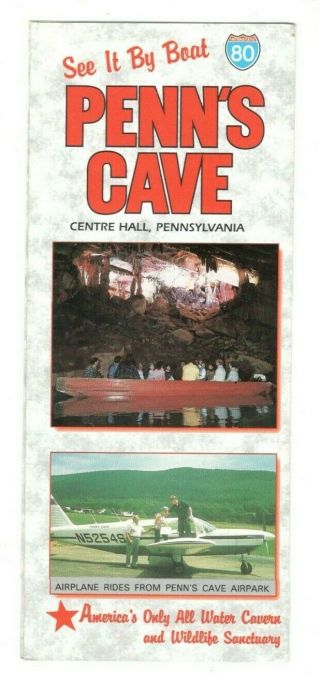 Vintage PENN ' S CAVE CENTRE HALL PENNSYLVANIA Travel Brochure RM6 2