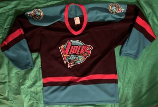 Rare Vintage 90s Bauer Detroit Vipers Ihl Hockey Jersey Mens Med Sewn