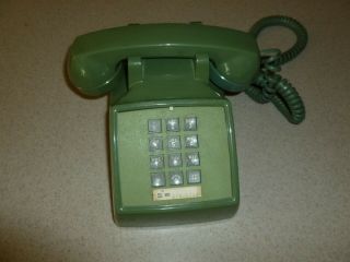 Vintage Emerald Green Bell Western Electric Push Button Phone Telephone