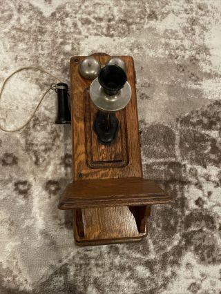 Vintage Antique Kellogg Hand Crank Wall Phone 1901 Chicago,  Usa