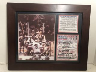 11x14 Framed 1980 Olympics Miracle On Ice Team Photo Usa Win Celebration Article