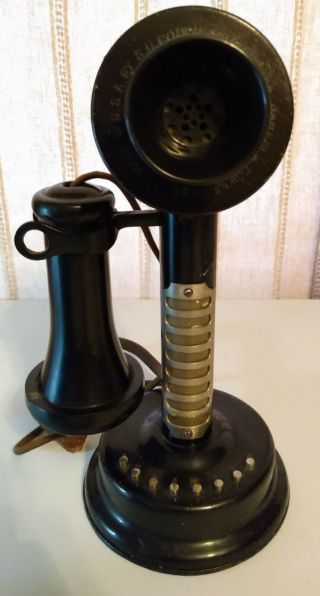 Antique Early 1900s S.  H.  Couch Company Interphone Candlestick Desk Telephone