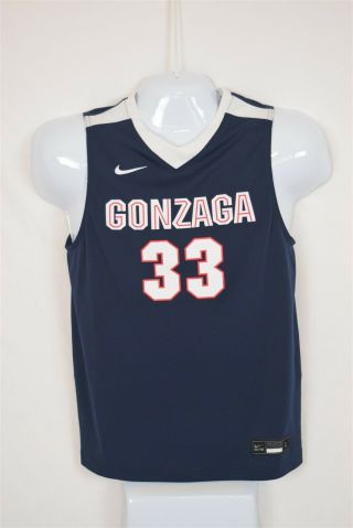 Gonzaga Bulldogs Basketball Jersey 33 Nike Elite Blue Youth L/men 