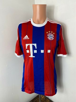 2014 - 2015 Adidas Fc Bayern Munich Men’s Red/blue Soccer Jerseys Size S Climacool