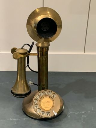 Antique/vintage Brass Candlestick Telephone Made In England