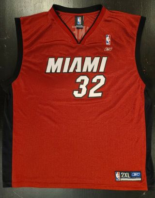 Mens Miami Heat Nba Basketball Shaq Shaquille O’neal Reebok Jersey Size Xxl 2xl
