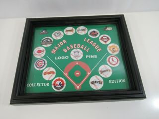 Mlb Logo Pin Set 15 Pinbacks Baseball Expos Braves Cubs Padres More
