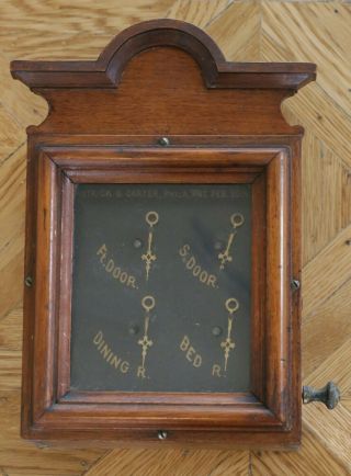 Antique Mahogany Eastlake Victorian Servant Butler Room Call Box Bell 1875