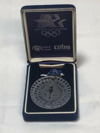 1984 Los Angeles Olympic Waterford Crystal Medal With Presentation Box