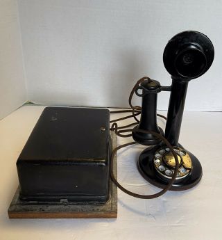 Antique 1921 Western Electric/amer.  Bell Rotary Dial Candlestick Phone W/ring Box