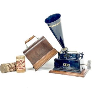 Near 1901 Edison Branded Gem Cylinder Phonograph First Cased Model