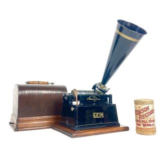 NEAR 1901 Edison Branded Gem Cylinder Phonograph First Cased Model 2