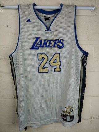 Very Rare Kobe Bryant 24 Los Angeles Lakers Adidas Jersey Blue/gold Mens 3xl