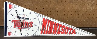 Vintage Minnesota Twins Pennant Clock P&k Products Company Mlb 1993 28 "