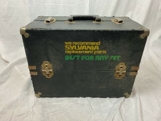 Vintage Sylvania Radio Tv Repairman Vacuum Tube Caddy Case Tool Box 3