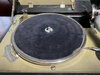 Antique Birch Model No.  3 Hand Crank Phonograph Vintage 78 Record Player 3
