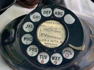 Vintage WESTERN ELECTRIC OVAL BASE 202 TELEPHONE with E1 Handset 2