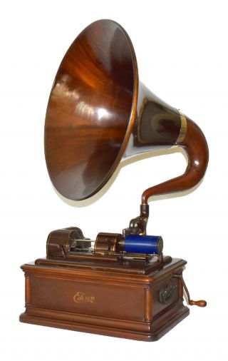 Mahogany Edison Opera Cylinder Phonograph - We Ship Worldwide