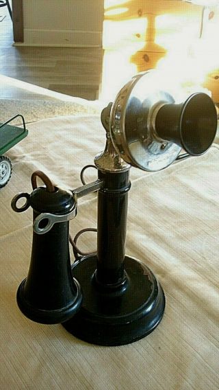 Vintage Antique American Electric Candlestick Phone Chicago