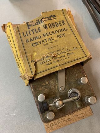 Vintage Philmore Crystal Detector Radio Little Wonder And 2 Galina