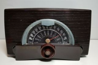 Vintage 1951 Ge Model 409 Antique Vacuum Tube Am - Fm Radio