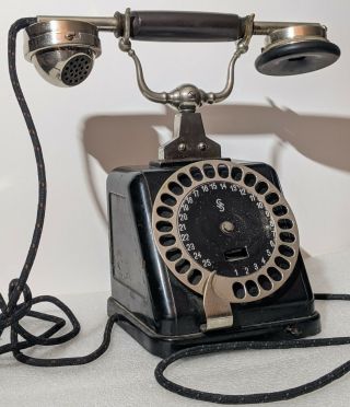 Antique Siemens Halske Telefon Rare 25 Dial Desk Phone Telephone Made In Germany