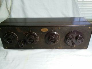 Antique 1925 Atwater Kent 20c Tube Radio Receiving Model No.  7570 Wooden Box Usa