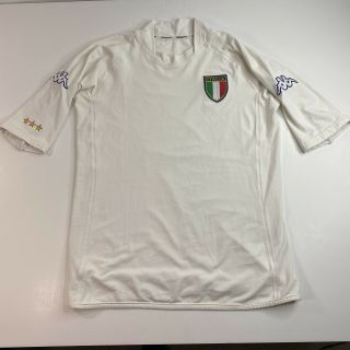 Italy 2000 2002 Away Football Shirt Soccer Jersey Kappa White Sz M