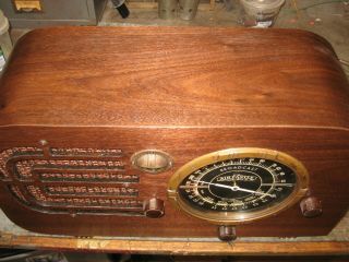 AIR CASTLE 4 - 136A green tuning eye restored electronics table radio beauty 5
