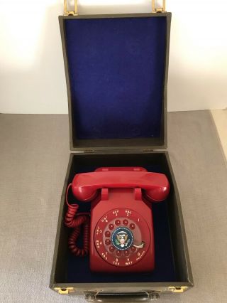 Western Electric Bell Rotary Dial Desktop Telephone - Red - - Box - Seal -