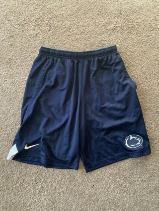 Nike Penn State Nittany Lions Dri Fit Men’s Shorts Size Medium With Pockets Blue