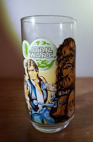 Vintage 1977 Burger King Cocacola Star Wars Chewbacca Glass Han Solo Chewie R2d2
