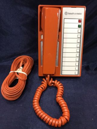 Nib Vintage Western Electric Touch - A - Matic Burnt Orange Speed Dial Telephone