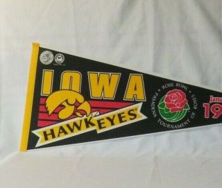 1991 University Of Iowa Hawkeyes Rose Bowl Pennant 2