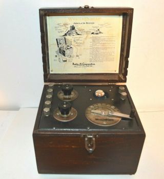 1921 Westinghouse Aeriola Senior One Tube Radio Receiver W/good Wd - 11 Tube