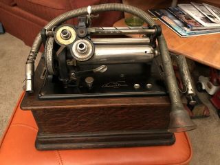 Early Wood Edison Business Phonograph Recorder Cylinder Player Model D